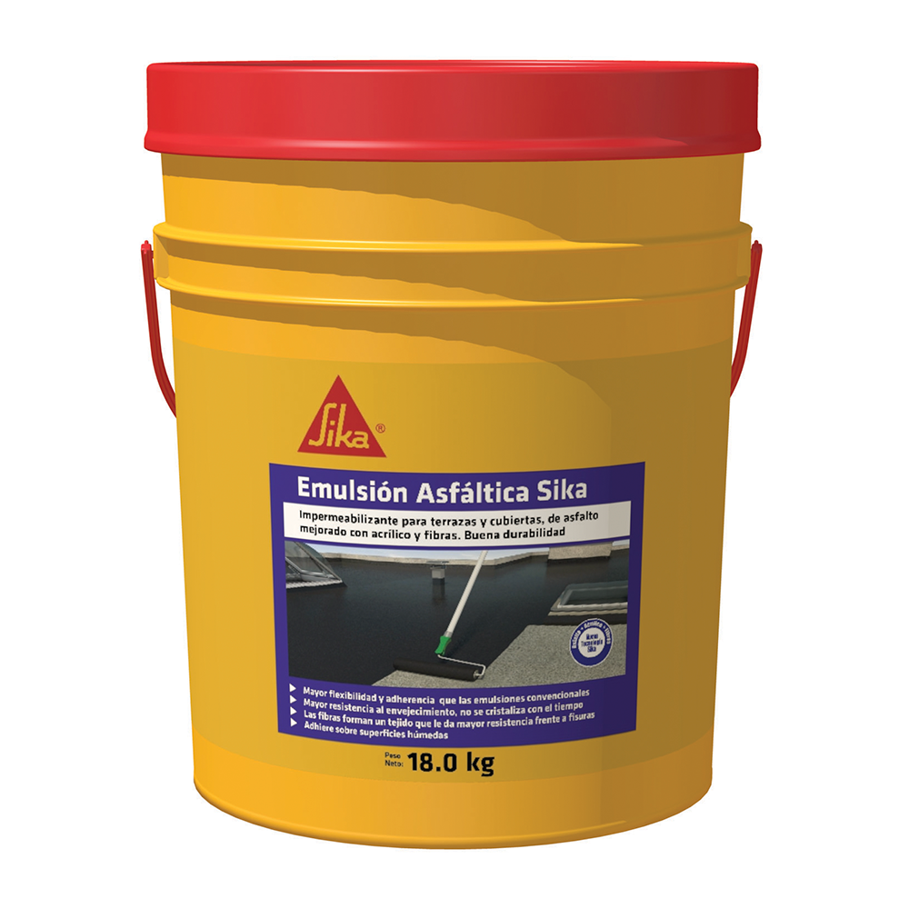 Emulsión Asfáltica Sika impermeabilizante para cubiertas y terrazas 18KG