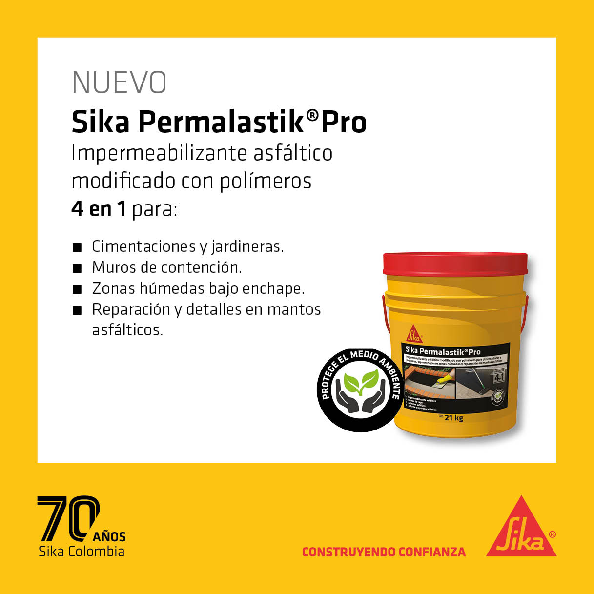Sika Permalastik Pro impermeabilizante asfáltico para cimentaciones y jardineras 21KG - Image 3