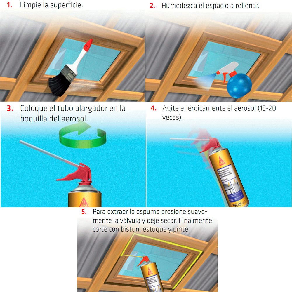 Sika Boom M espuma expansiva de poliuretano para rellenos 500ML - Image 4
