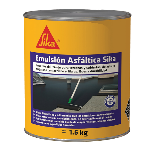 Emulsión Asfáltica Sika impermeabilizante para cubiertas y terrazas 1.6KG