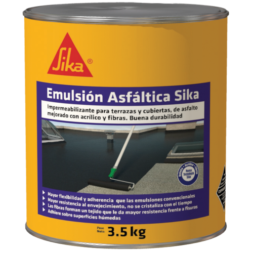 Emulsión Asfáltica Sika impermeabilizante para cubiertas y terrazas 3.5KG