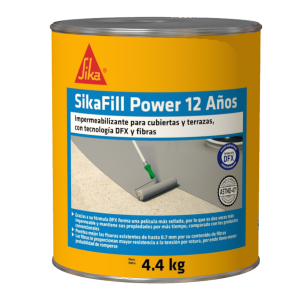 SikaFill Power 12 Años blanco impermeabilizante acrílico para cubiertas, techos y terrazas 4.4KG
