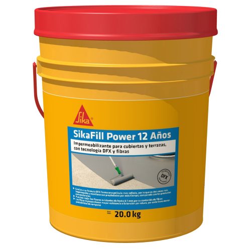 SikaFill Power 12 Años blanco impermeabilizante acrílico para cubiertas, techos y terrazas 20KG