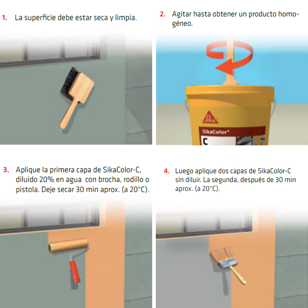 SikaColor C Blanco recubrimiento impermeable y decorativo para concreto 1GAL - Image 4