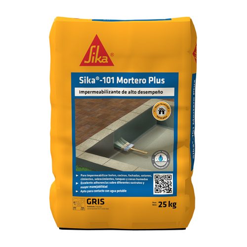 Sika-101 Mortero Plus gris recubrimiento impermeable para tanques y zonas humedas 25KG