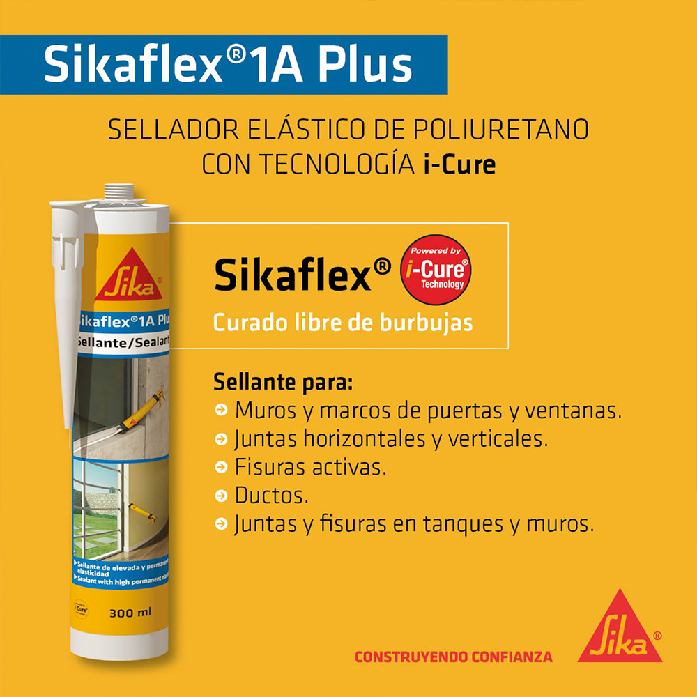 Sikaflex-1A Plus blanco sellador elástico de alto desempeño base poliuretano tecnología PURFORM 600ML - Image 5