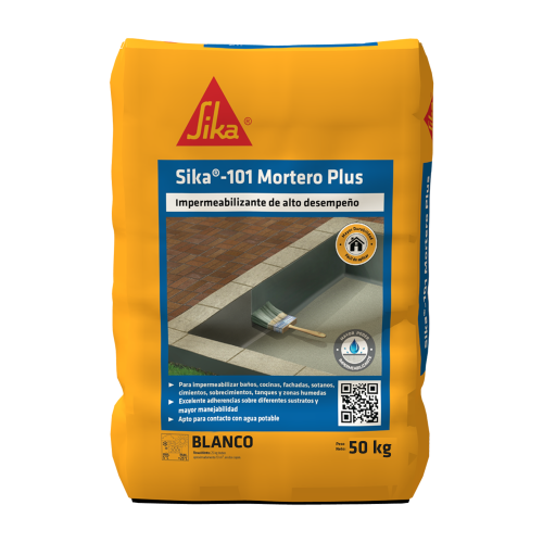 Sika-101 Mortero Plus blanco recubrimiento impermeable para tanques y zonas humedas 50KG