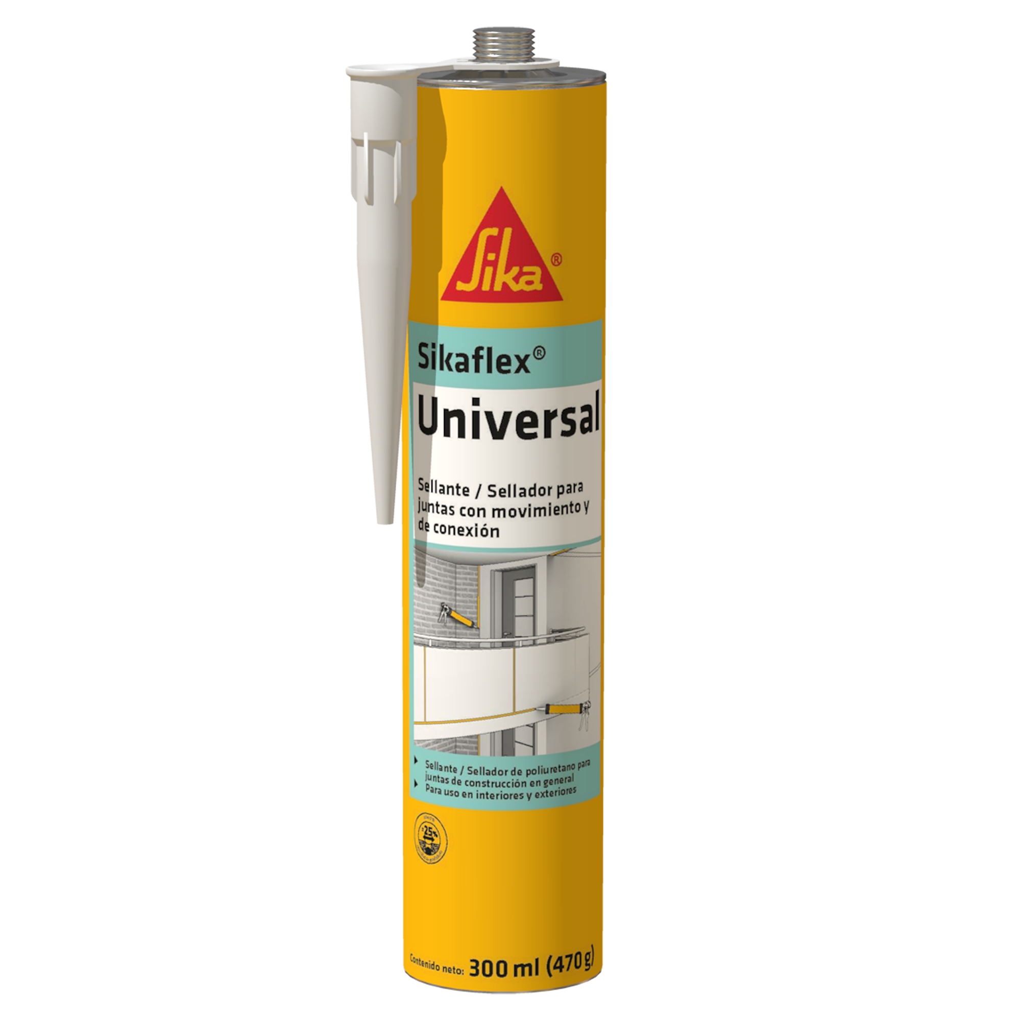 Sikaflex Universal blanco sellador elástico para juntas de normal desempeño base poliuretano 300ML