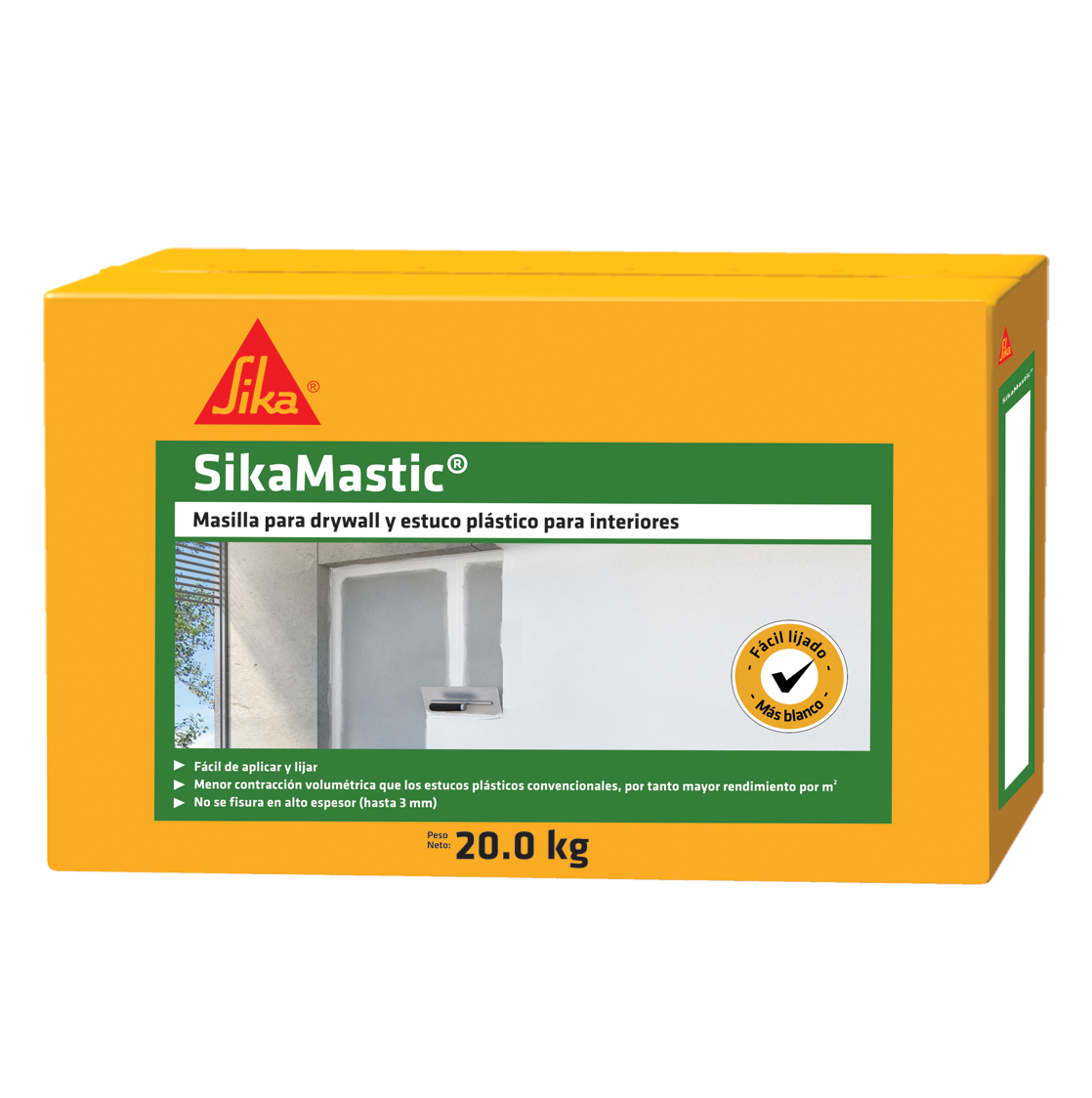 SikaMastic Interior masilla para drywall y estuco plástico para interiores 20KG