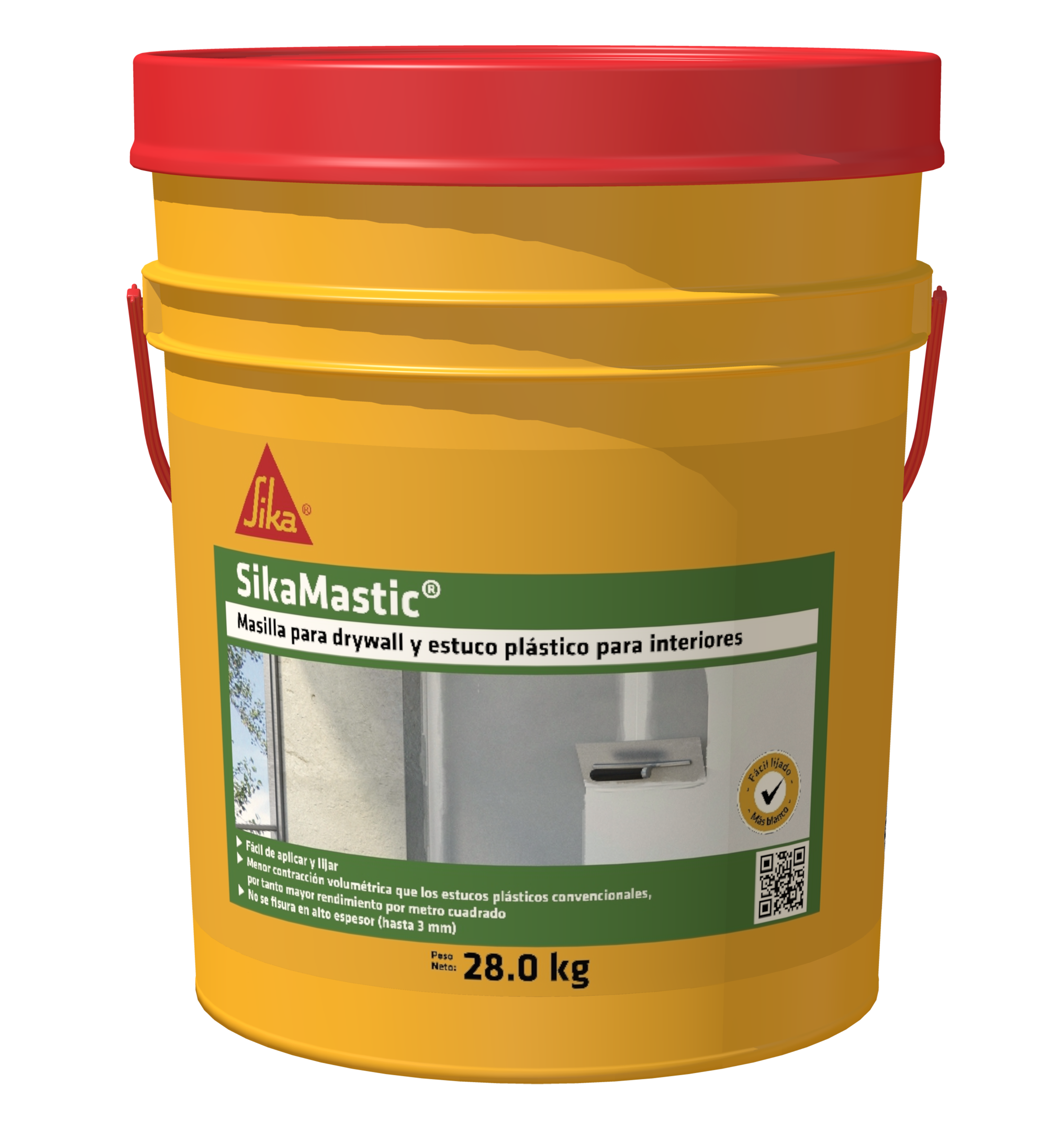 SikaMastic Interior masilla para drywall y estuco plástico para interiores 27KG