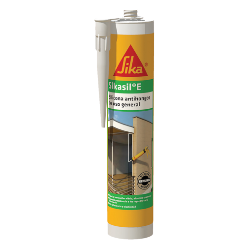 Sikasil E transparente silicona acética antihongos para vidrio y aluminio 280ML