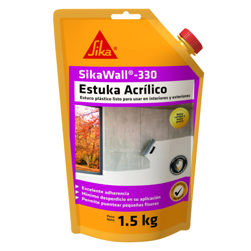 SikaWall 330 Estuka Acrílico estuco plástico listo para usar en interiores y exteriores  1KG