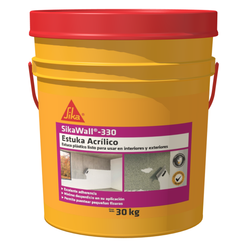 SikaWall 330 Estuka Acrílico estuco plástico listo para usar en interiores y exteriores 30KG