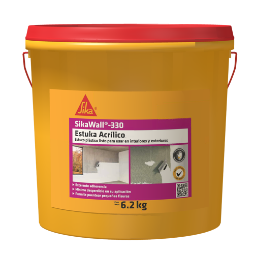 SikaWall 330 Estuka Acrílico estuco plástico listo para usar en interiores y exteriores 0.25KG
