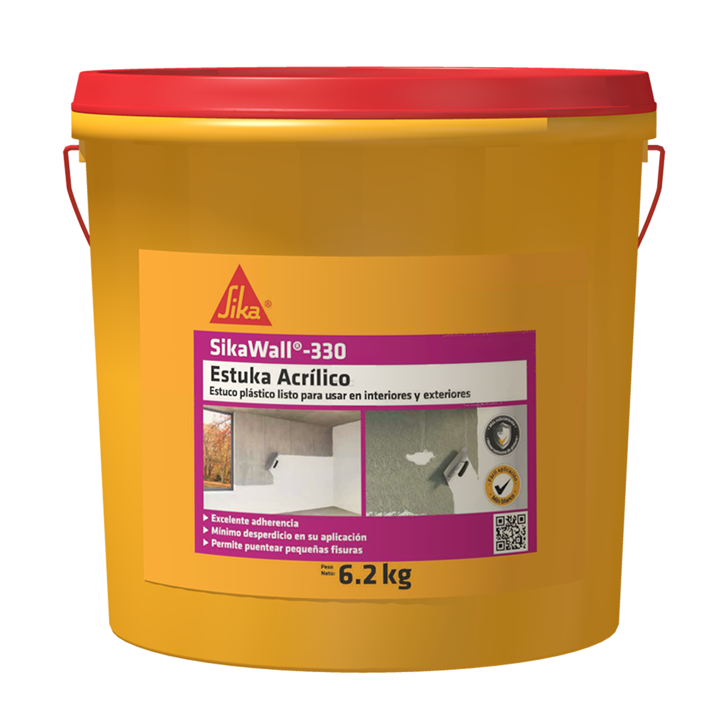 SikaWall 330 Estuka Acrílico estuco plástico listo para usar en interiores y exteriores 0.25KG