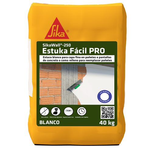 SikaWall-250 Estuka Facil PRO estuco listo para aplicar sobre muros y techos 40KG